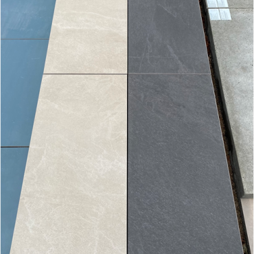 Keramiek zwembadrand 34,5x90x2/5cm Lei Beige Op=Op (uitverkocht 18-10)