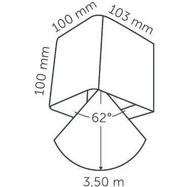 Ace Down Flat Grey WALL 100-230V (uit assortiment 2025)