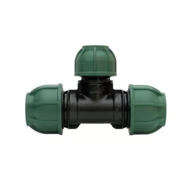 Stadex PP, Irrigatie PE klemkoppeling, T-stuk 90°, verlopend, 20 x 16 x 20 mm, PN10, groene wartel (s)