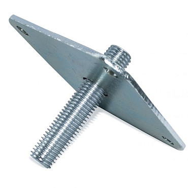 Betonpoer stelplaatje 10x10 cm incl draadpen M16 8cm