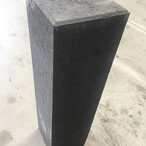 Beton poer 20x20x60 zwart (excl. draad en plaatje)