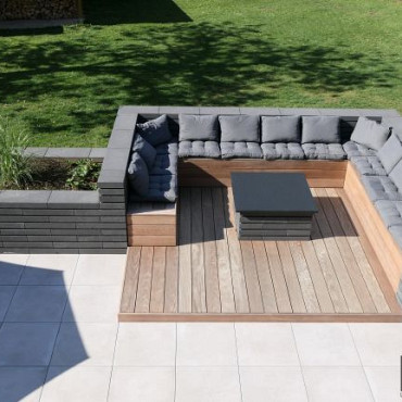 Moodul 60x30x7.5 cm afdeksteen Black