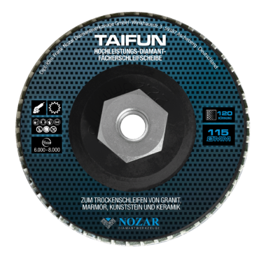 Taifun lamellenschijf D115/M14 (Korrel 120)