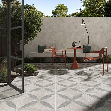 GeoCeramica 60x60x4 Ambiente Greige Flower