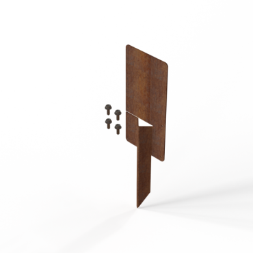 Koppelspies 10cm Corten (inclusief 2 zelftappers)