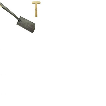 Zwanehals spade met lip en opstapjes essen steel 750mm