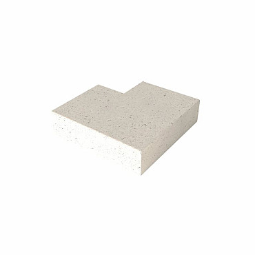 Schellevis traptrede 15x37 hoekstuk 90 graden uitwendig creme*