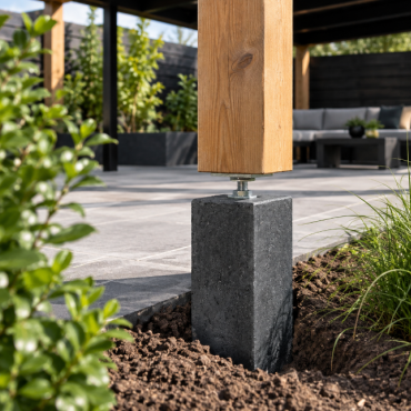 Beton poer 15x15x60 zwart (excl. draad en plaatje)
