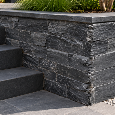 Hoekstuk Stonepanel Black slate 15x60x1,5/2,5
