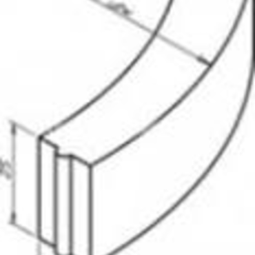 Bochtband 78,5 cm 13/15x25 antraciet uitw. R=0,5-0,75-1-1,5-2-3-4-5-6-8-10-12-15