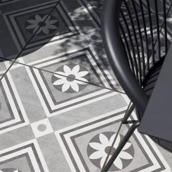 GeoCeramica 60x60x4 Concreet Flower Decor