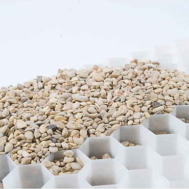 Gravel platen HDPE met onderdoek 160x120x3 wit (afgehaald vanaf 1 volle pallet)
