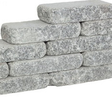 Graniwall getrommeld 40x16x8 hardsteen grijs (maandprijs)