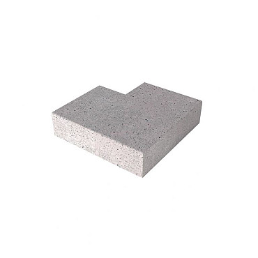 Schellevis traptrede 15x37 hoekstuk 90 graden uitwendig grijs*