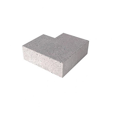 Schellevis traptrede 20x40 hoekstuk 90 graden uitwendig grijs*