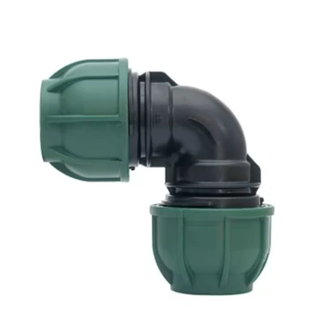 Stadex PP, Irrigatie PE klemkoppeling, Knie 90°, 25 x 25 mm, PN10, groene wartel (s)