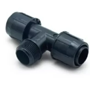 Stadex QJ, Druppel/PE slang, klem T-stuk 90° 16 mm x 3/4