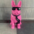 Beeld - Bulldog zittend 77 cm roze