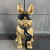 Beeld - Bulldog zittend 77 cm goud