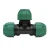 Stadex PP, Irrigatie PE klemkoppeling, T-stuk 90°, 16 x 16 x 16 mm, PN10, groene wartel (s)