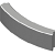 Bochtband 78,5 cm 10x20 grijs, R=0,5-1-2-3-4-5-6-7-8-10-12-15
