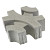 Grastegel Virage 30x30x12 Grijs