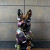Beeld - Bulldog zittend 80 cm zwart met verf