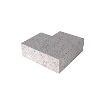 Schellevis traptrede 20x40 hoekstuk 90 graden uitwendig grijs*