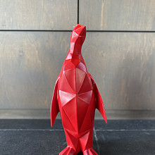 Beeld - Pinguin rood design 50 cm