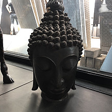 Beeld - Brons Boeddha hoofd ca. 60 cm