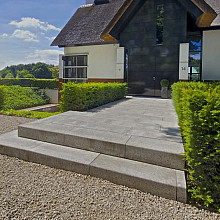 Schellevis traptrede 15x37 hoekstuk 90 graden uitwendig grijs*