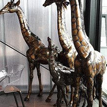 Beeld - Brons giraf klein ca. 100-130 cm