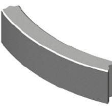 Bochtband 78,5 cm 6x20 grijs, R=1-3-6-10