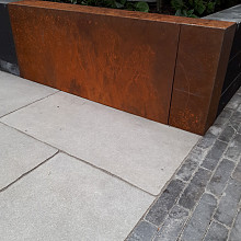 ECCO border Betotop Cortenstaal 15-43 hoekstuk dikte 1mm Op=Op
