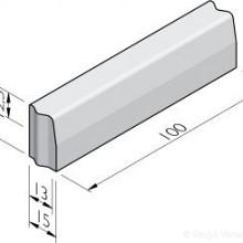 Trottoirband 13/15x25x100 grijs