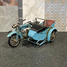 Blik - Motor met zijspan oldtimer