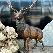Beeld - Brons Hert ca. 173 cm hoog