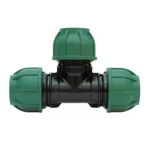Stadex PP, Irrigatie PE klemkoppeling, T-stuk 90°, 25 x 25 x 25 mm, PN10, groene wartel (s)