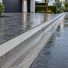 Straatgoot 100x20x30 grijs (uitholling 2 cm)