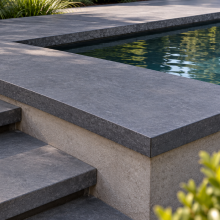 GeoCeramica Traptreden, vijver- en zwembadrand 60x60x4 bovenzijde + 2 lange zijde prijs 1