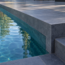 GeoCeramica Traptreden, vijver- en zwembadrand 60x60x4 bovenzijde + 2 lange zijde prijs 2