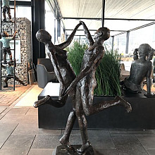 Beeld - Brons dansende man en vrouw 130cm